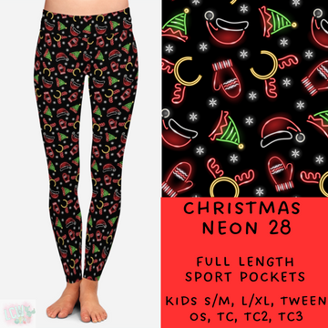 Batch #225 - Neon Christmas - Closes 10/28 - ETA early Dec - Christmas Neon 28 Full and Capri Length Leggings