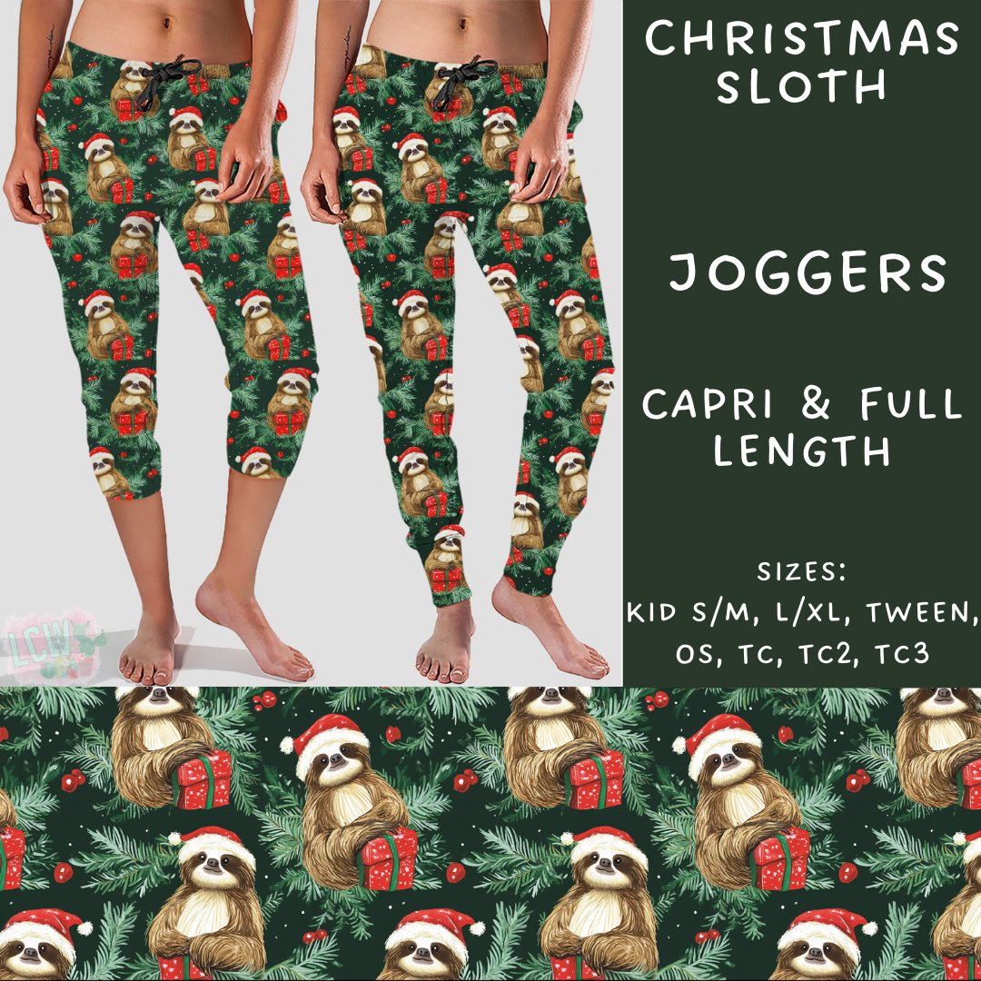 Batch #231 - Tis The Season - Closes 10/31 - ETA early/mid Dec - Christmas Sloth Full and Capri Length Joggers