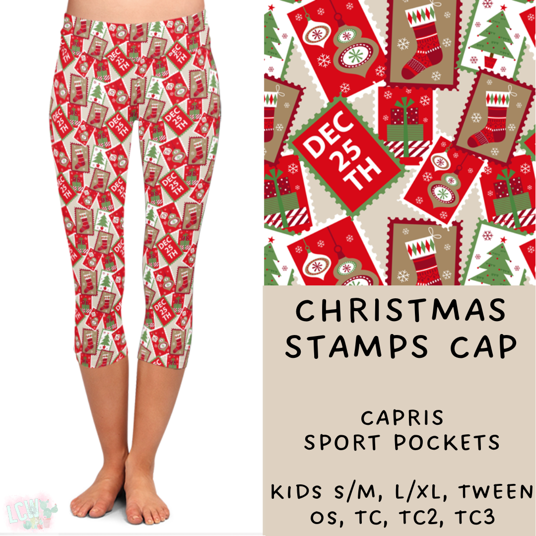 Batch #222 - Comfy Christmas - Closes 10/23 - ETA early Dec- Christmas Stamps Full and Capri Length Leggings