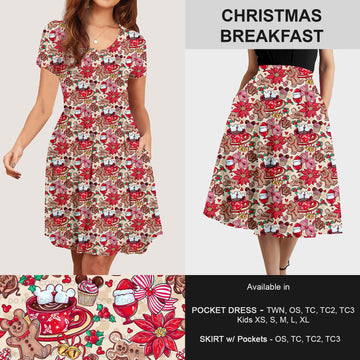 B183 - Preorder Christmas Breakfast Dress/Skirt with Pockets (Closes 10/02. ETA: early Dec)