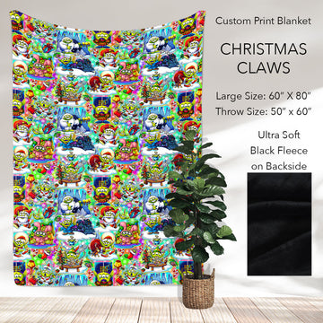 B186 - Pre-Order Christmas Claws Fleece Blanket (Closes 10/04. ETA: early Dec)