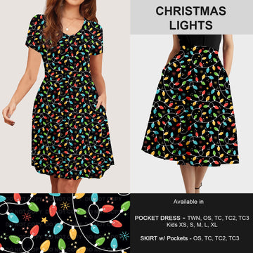 B183 - Preorder Christmas Lights Dress/Skirt with Pockets (Closes 10/02. ETA: early Dec)