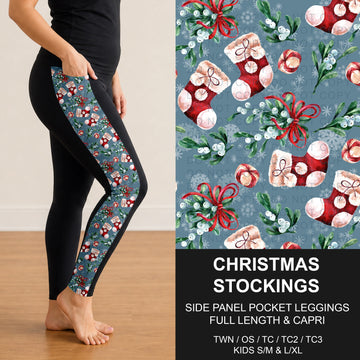 B315 - Preorder Christmas Stockings Side Panel Pocket Leggings (Closes 10/04. ETA: early Dec.)
