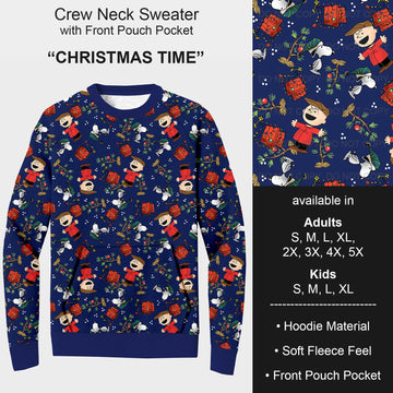 B185 - Preorder Christmas Time Sweater w/ Front Pocket (Closes 10/01. ETA early Dec.)