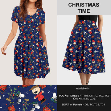 B183 - Preorder Christmas Time Dress/Skirt with Pockets (Closes 10/02. ETA: early Dec)