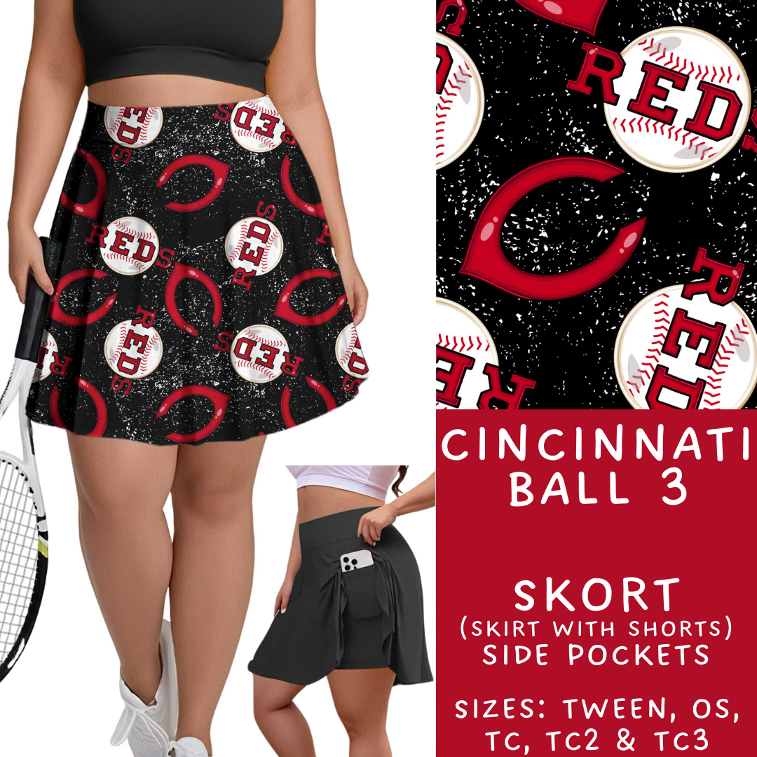 Batch #343 - Home Run Collection - Closes 5/22 - ETA mid July - Cincinnati Ball 3 Skort