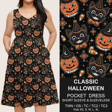 B302 - Preorder Classic Halloween Pocket Dress (Closes 7/24. ETA: early Oct)