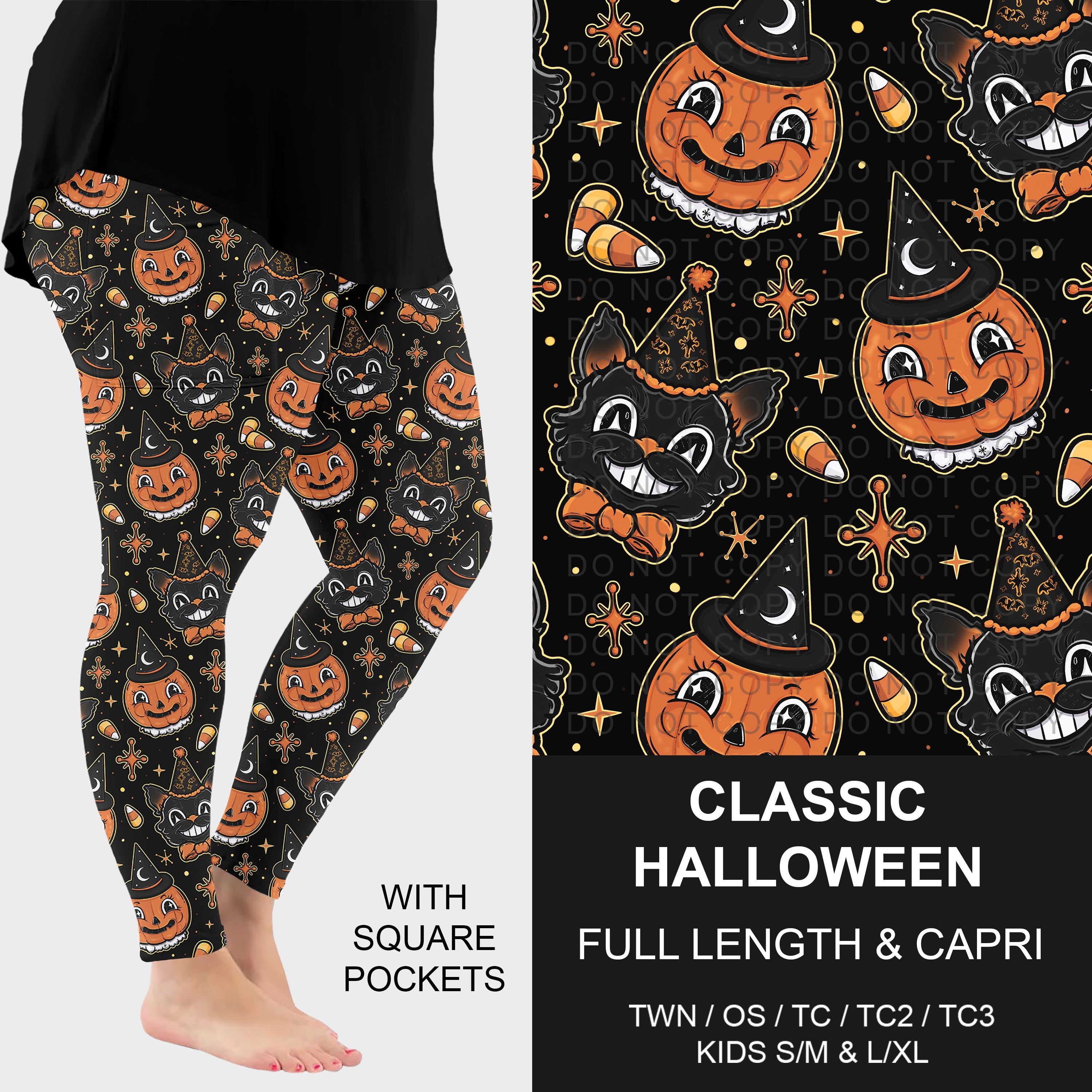 B307 - Preorder Classic Halloween Leggings w/ Pockets (Closes 8/02. ETA: early Oct.)