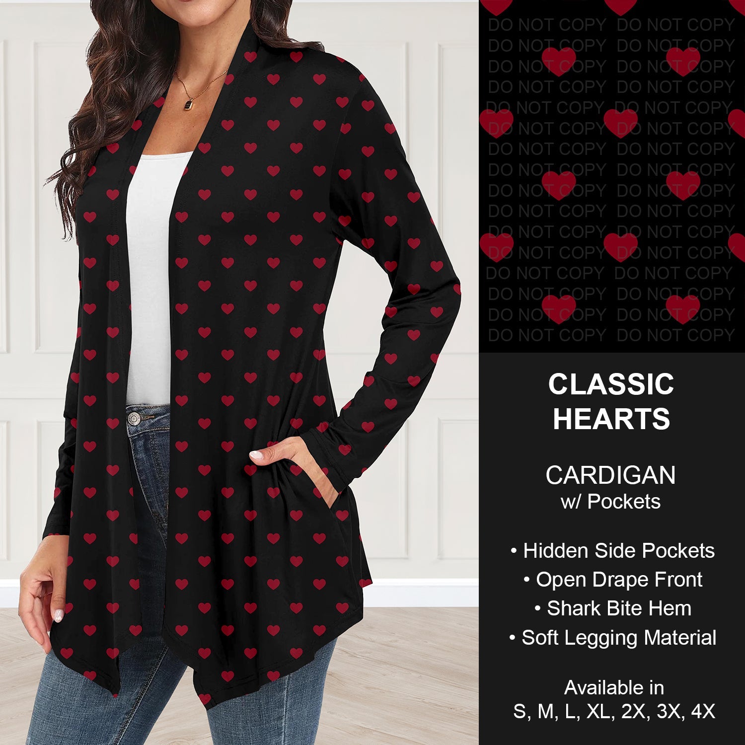 B263 - Preorder Classic Hearts Cardigan w/ Pockets (Closes 11/30. ETA: late Jan.)