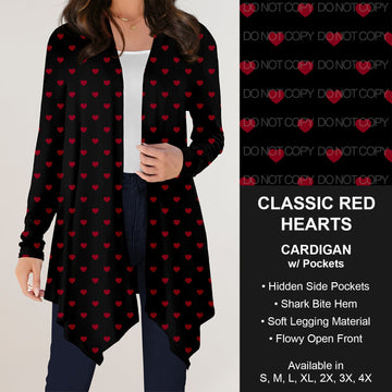 B196 Preorder -Classic Red Hearts Cardigan w/ Pockets (Closes 11/24. ETA: late Jan.)