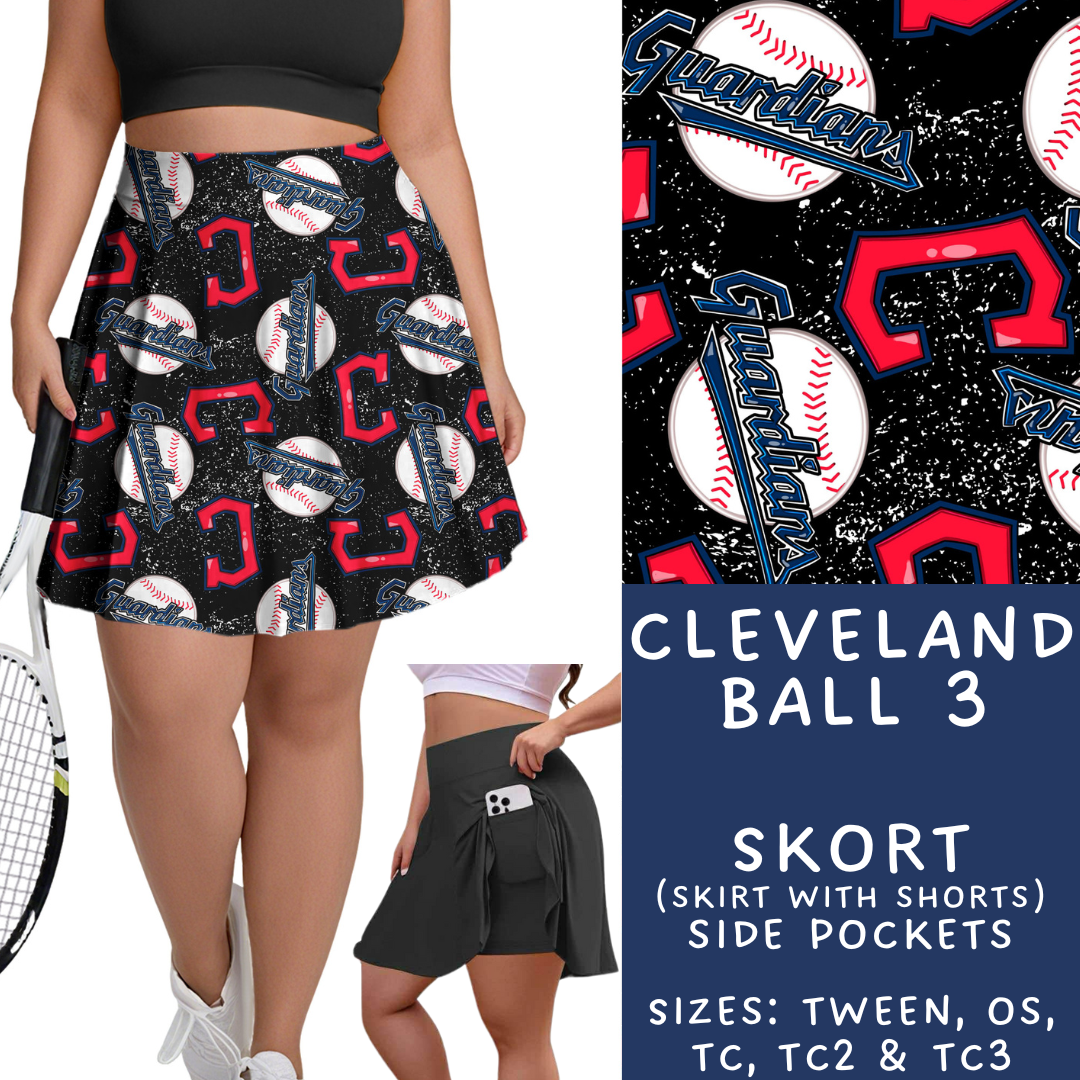 Batch #343 - Home Run Collection - Closes 5/22 - ETA mid July - Cleveland Ball 3 Skort