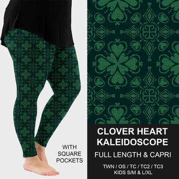 B268 - Preorder Clover Heart Kaleidoscope Leggings w/ Pockets (Closes 12/28. ETA: mid Feb.)