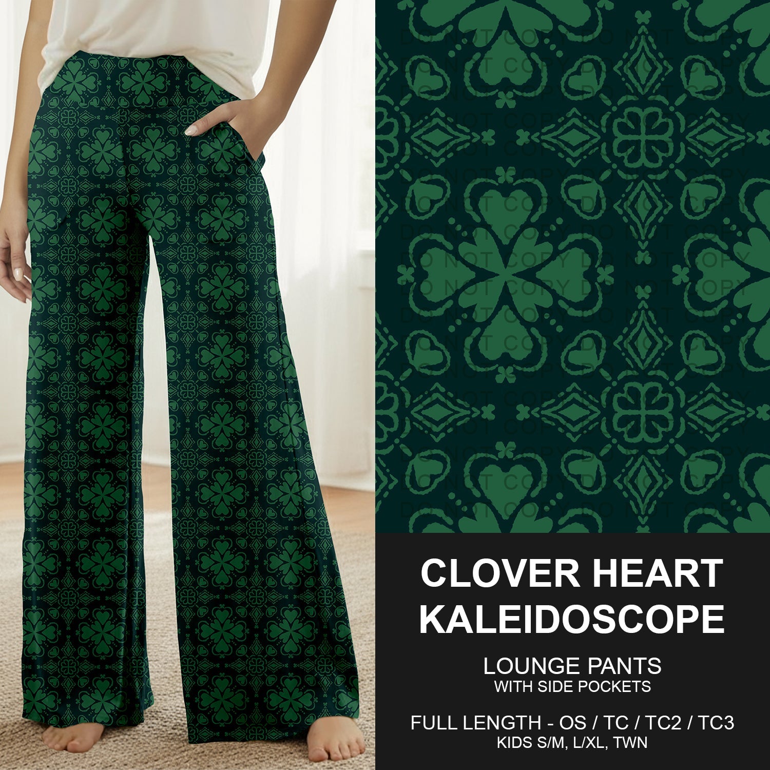 B268 - Preorder Clover Heart Kaleidoscope Lounge Pants (Closes 12/28. ETA mid Feb.)