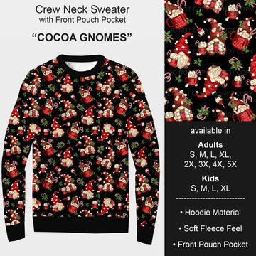 B185 - Preorder Cocoa Gnomes Sweater w/ Front Pocket (Closes 10/01. ETA early Dec.)