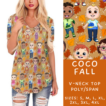 Batch #214 - Character Fall Sets - Closes 10/9 - ETA mid Nov - Coco Fall V-Neck Tee