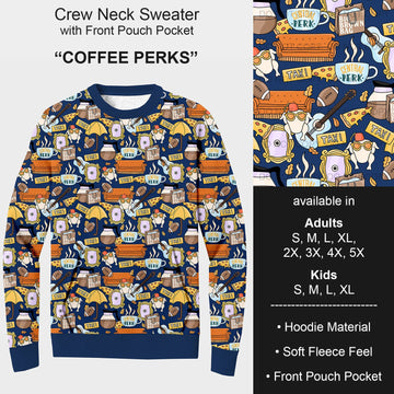 B185 - Preorder Coffee Perks Sweater w/ Front Pocket (Closes 10/01. ETA early Dec.)