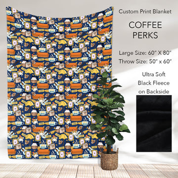 B186 - Pre-Order Coffee Perks Fleece Blanket (Closes 10/04. ETA: early Dec)