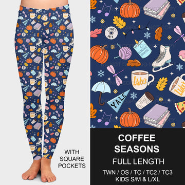 B184 - Preorder Coffee Seasons Leggings w/ Pockets (Closes 10/06. ETA early Dec.)