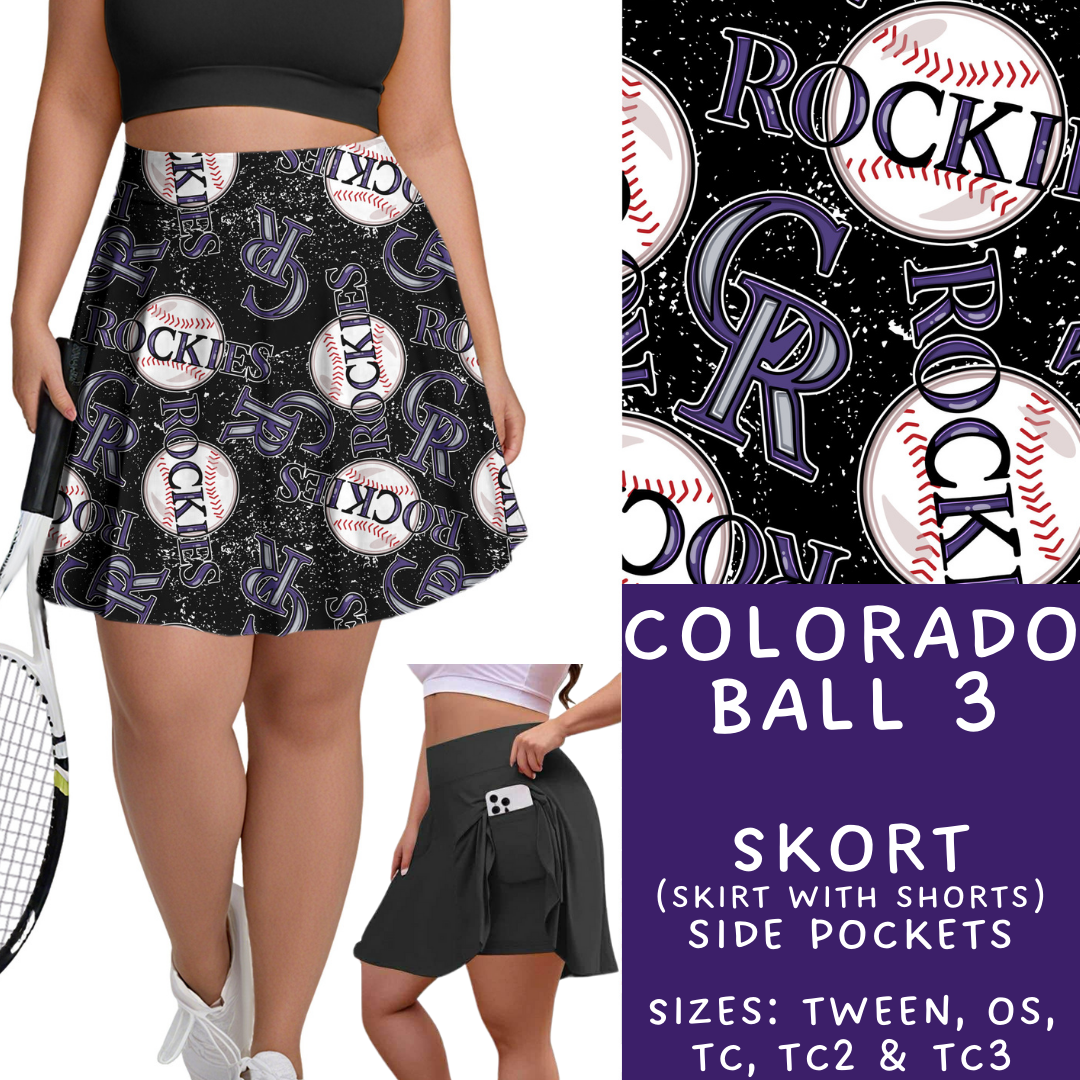Batch #343 - Home Run Collection - Closes 5/22 - ETA mid July - Colorado Ball 3 Skort