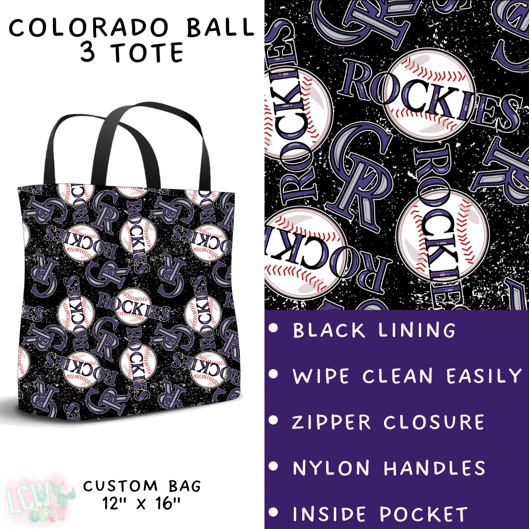 Batch #343 - Home Run Collection - Closes 5/22 - ETA mid July - Colorado Ball 3 Tote