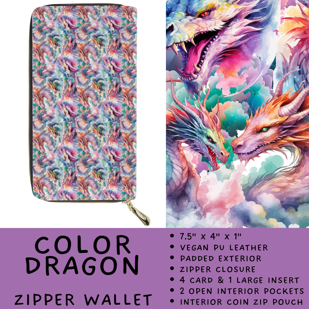 Batch #460 - Zip It Collection - Closes 12/5 - ETA late Jan - Color Dragon Zipper Wallet