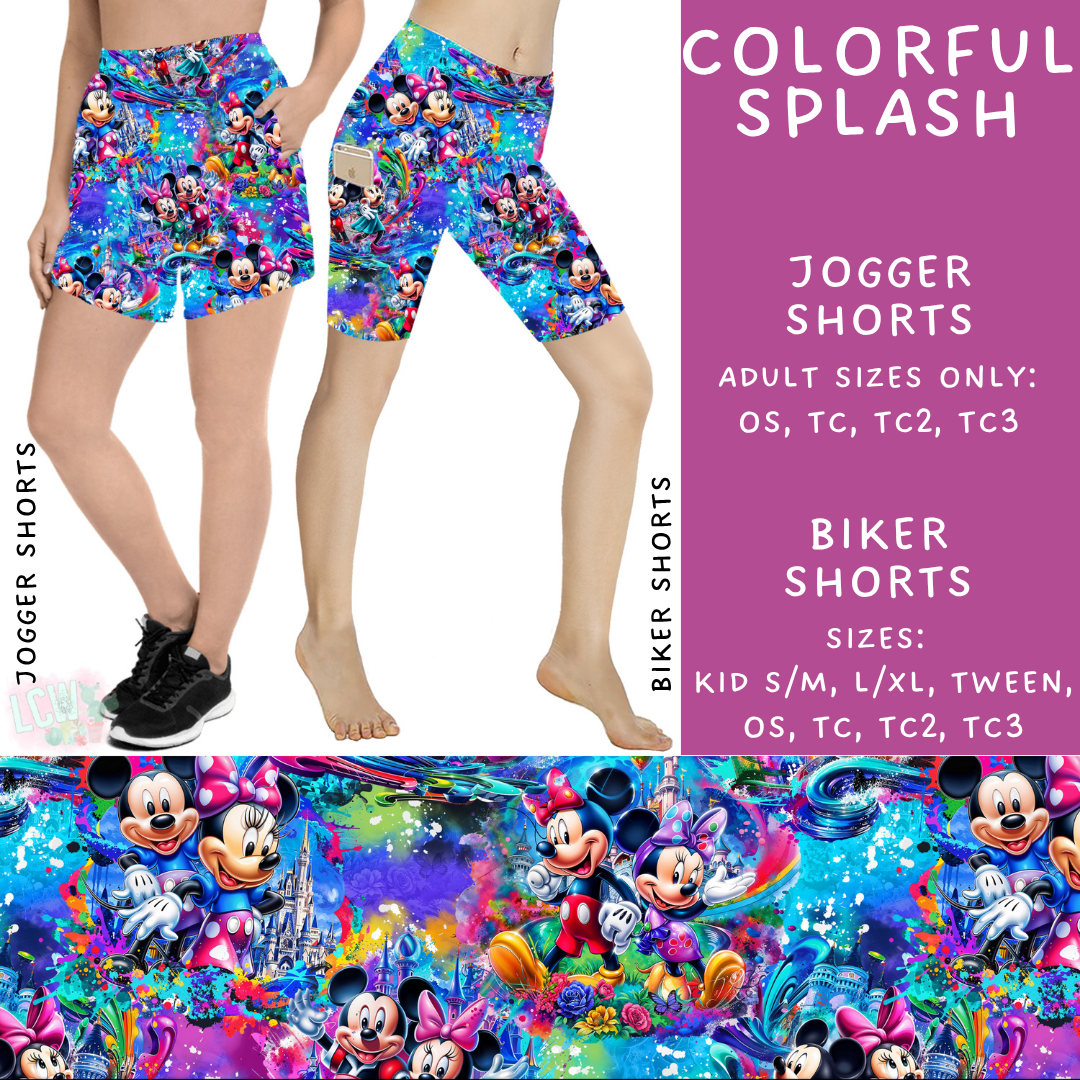 Ready to Ship - Colorful Splash Biker Shorts - OS