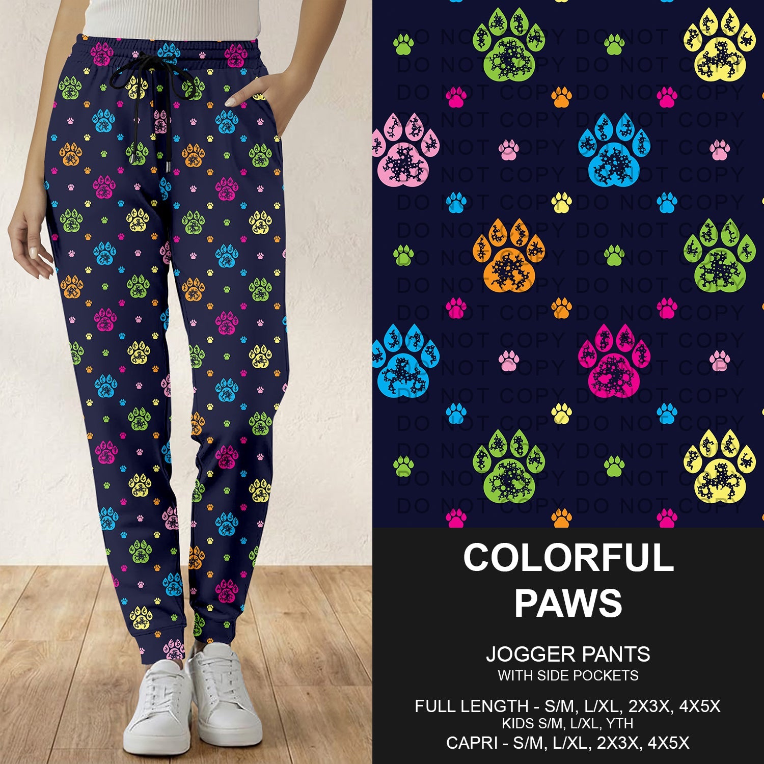 B298 - Preorder Colorful Paws Joggers (Closes 7.05. ETA: early Sept.)
