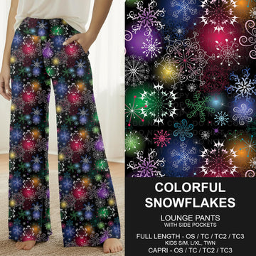 B311 - Preorder Colorful Snowflakes Lounge Pants (Closes 9/06. ETA: mid Nov.)