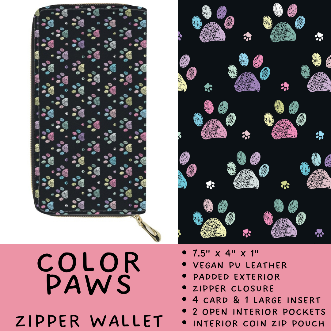 Batch #460 - Zip It Collection - Closes 12/5 - ETA late Jan - Color Paws Zipper Wallet