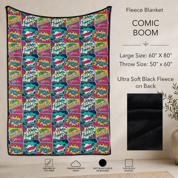 B304 - Pre-Order Comic Boom Fleece Blanket (Closes 7/31. ETA: early Oct)