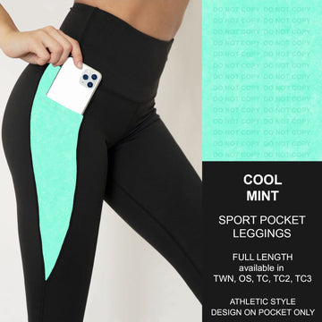 B216 - Preorder Cool Mint Sport Pocket Leggings (Closes 3/09. ETA: late May)