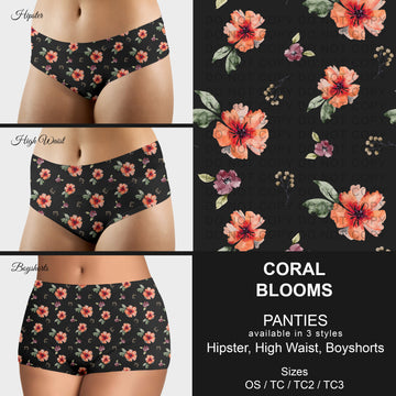 B306 - Preorder Coral Blooms Panties (Closes 8/07. ETA mid October)