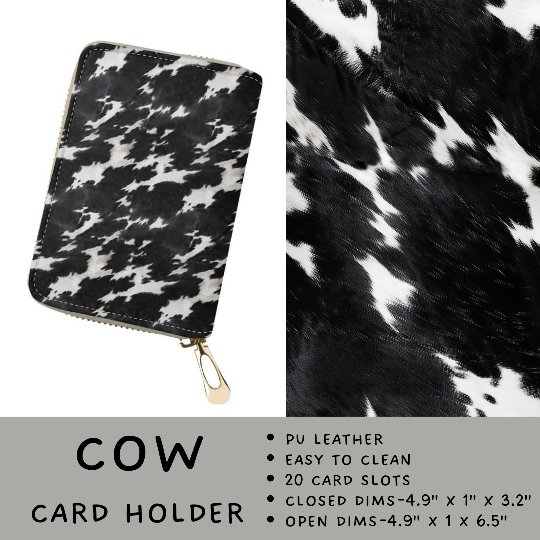 Batch #265 - Card Holders & Foldable Wallets - Closes 1/1 - ETA mid Feb - Cow Card Holder