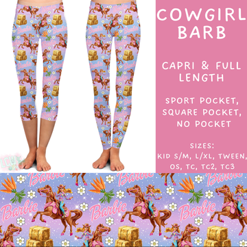 Batch #278 - Cool Characters 7 - Closes 1/29 - ETA early April - Cowgirl Barb Full and Capri Length Leggings