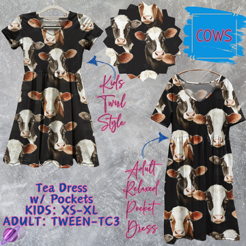 COWS - ADULT & KIDS - TEA DRESS RUN 3 - PREORDER CLOSING 3/11