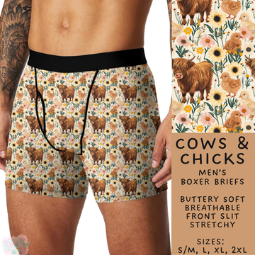 Batch #244 - Comfortable Underwear 2 - Closes 11/27 - ETA mid/late Jan - Cows & Chicks Men's Boxer Briefs