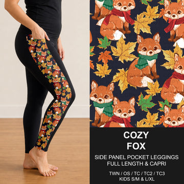 B308 - Preorder Cozy Fox Side Panel Pocket Leggings (Closes 8/16. ETA: late Oct.)