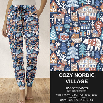 B312 - Preorder Cozy Nordic Village Joggers (Closes 9/13. ETA: mid Nov.)