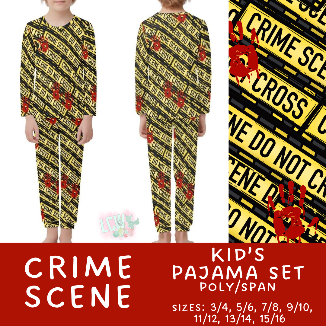 Batch #344 - Family Pajama Party - Closes 5/23 - ETA late July - Crime Scene Kid's Pajama Sets