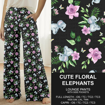 B283 - Preorder Cute Floral Elephants Lounge Pants (Closes 4/05. ETA: mid June)