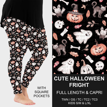 B307 - Preorder Cute Halloween Fright Leggings w/ Pockets (Closes 8/02. ETA: early Oct.)