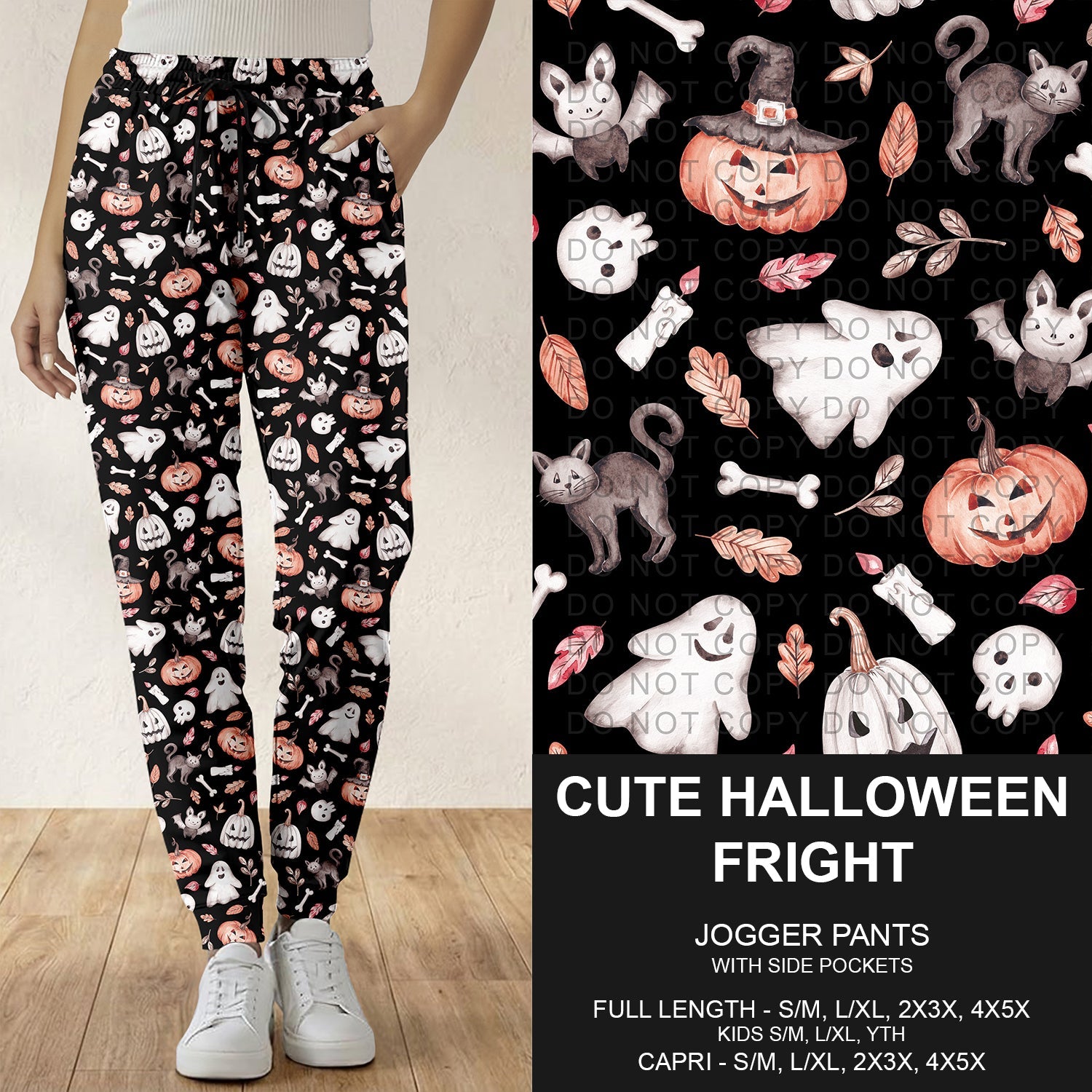 B307 - Preorder Cute Halloween Fright Joggers (Closes 8/02. ETA: early Oct.)