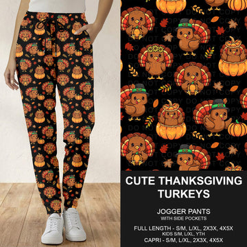 B308 - Preorder Cute Thanksgiving Turkeys Joggers (Closes 8/16. ETA: late Oct.)