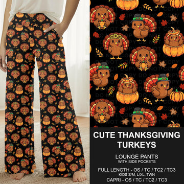 B308 - Preorder Cute Thanksgiving Turkeys Lounge Pants (Closes 8/16. ETA: late Oct.)