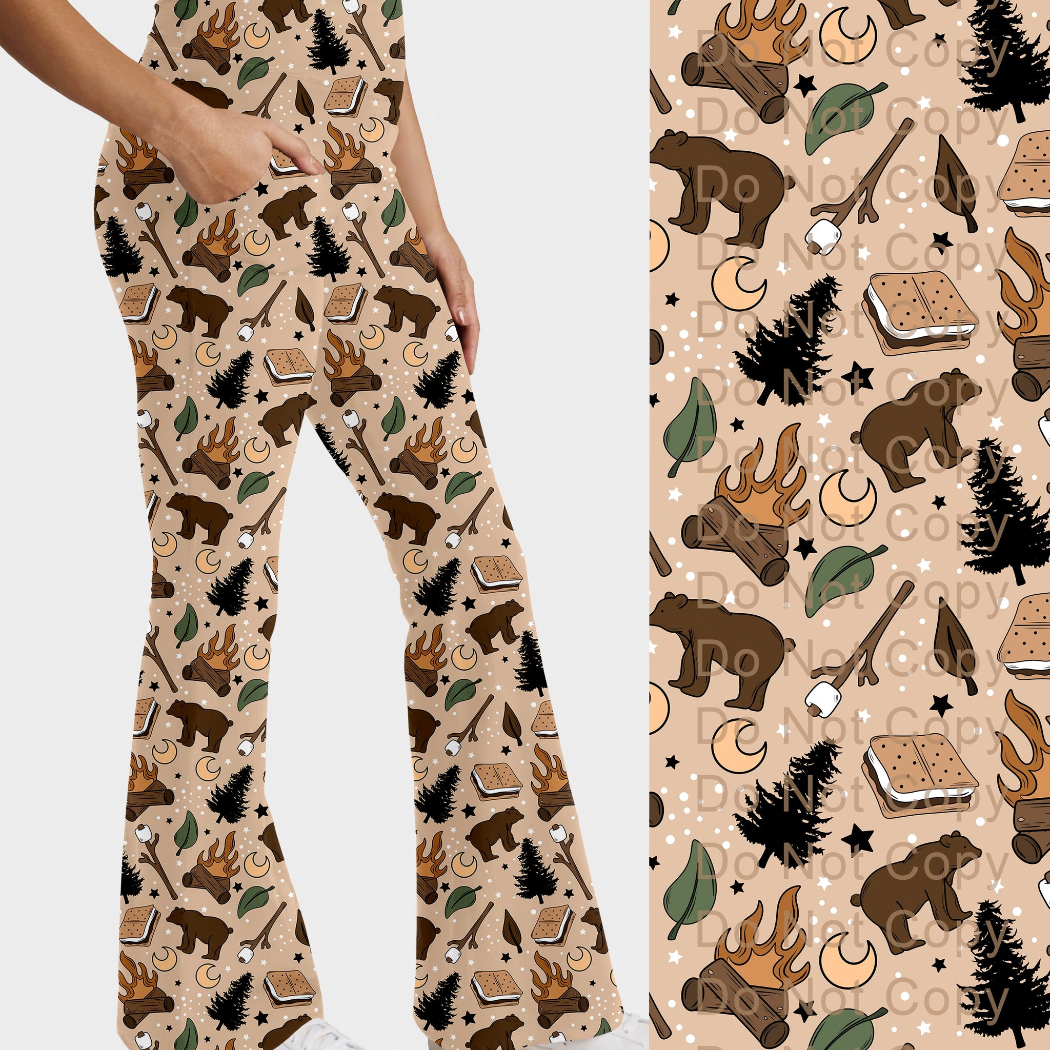 RTS - Campfire S'mores Flare Leggings w/ Pockets