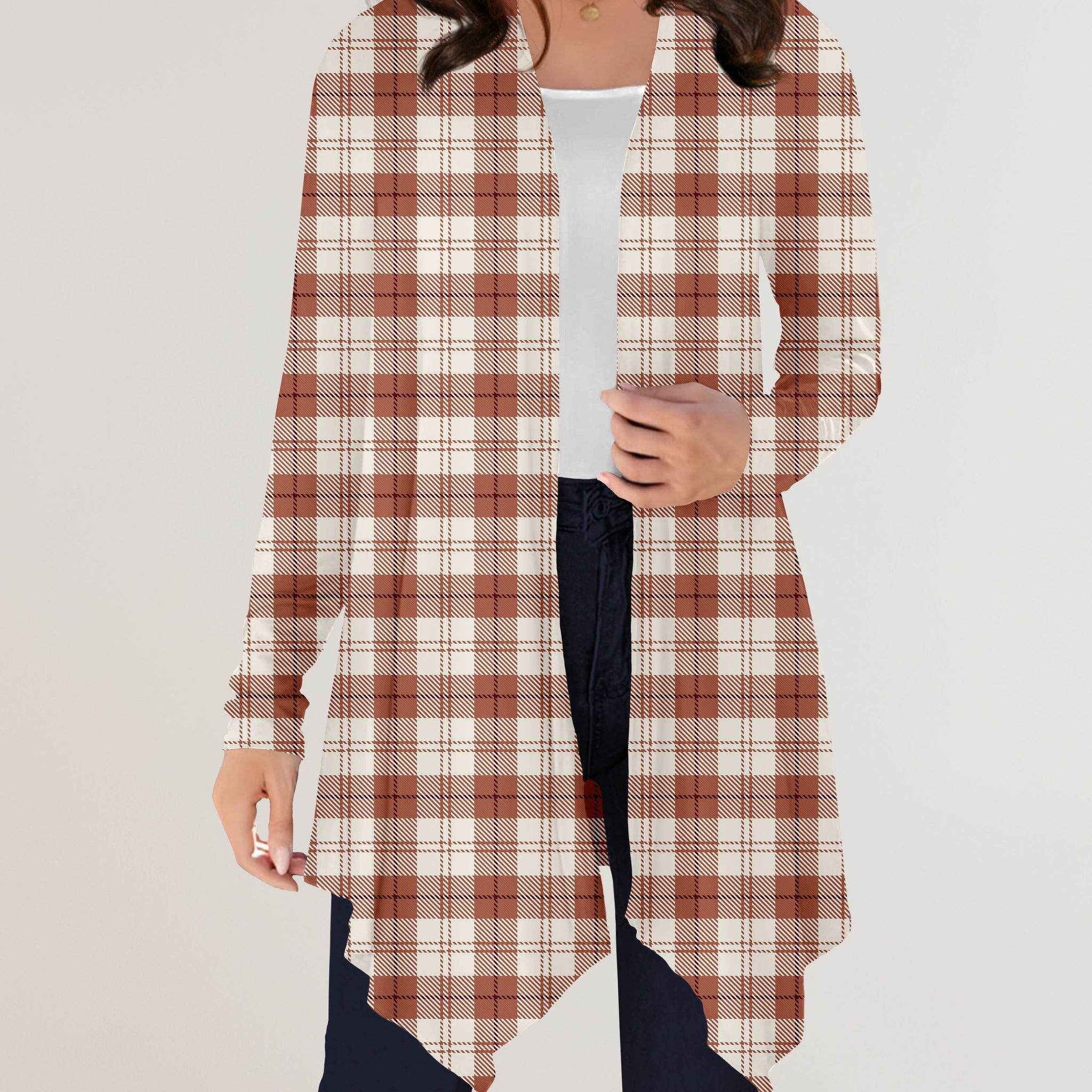 RTS - Caramel Plaid Cardigan w/ Pockets