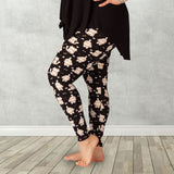 Kitties Cat with Bows Print Soft Leggings