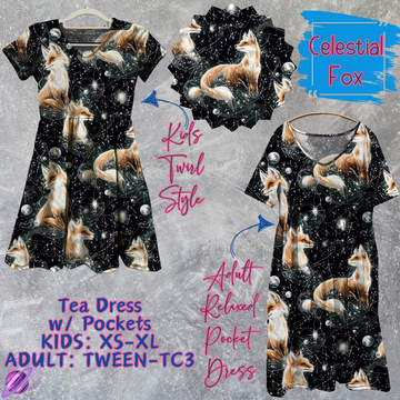 CELESTIAL FOX - ADULT & KIDS - TEA DRESS RUN 3 - PREORDER CLOSING 3/11