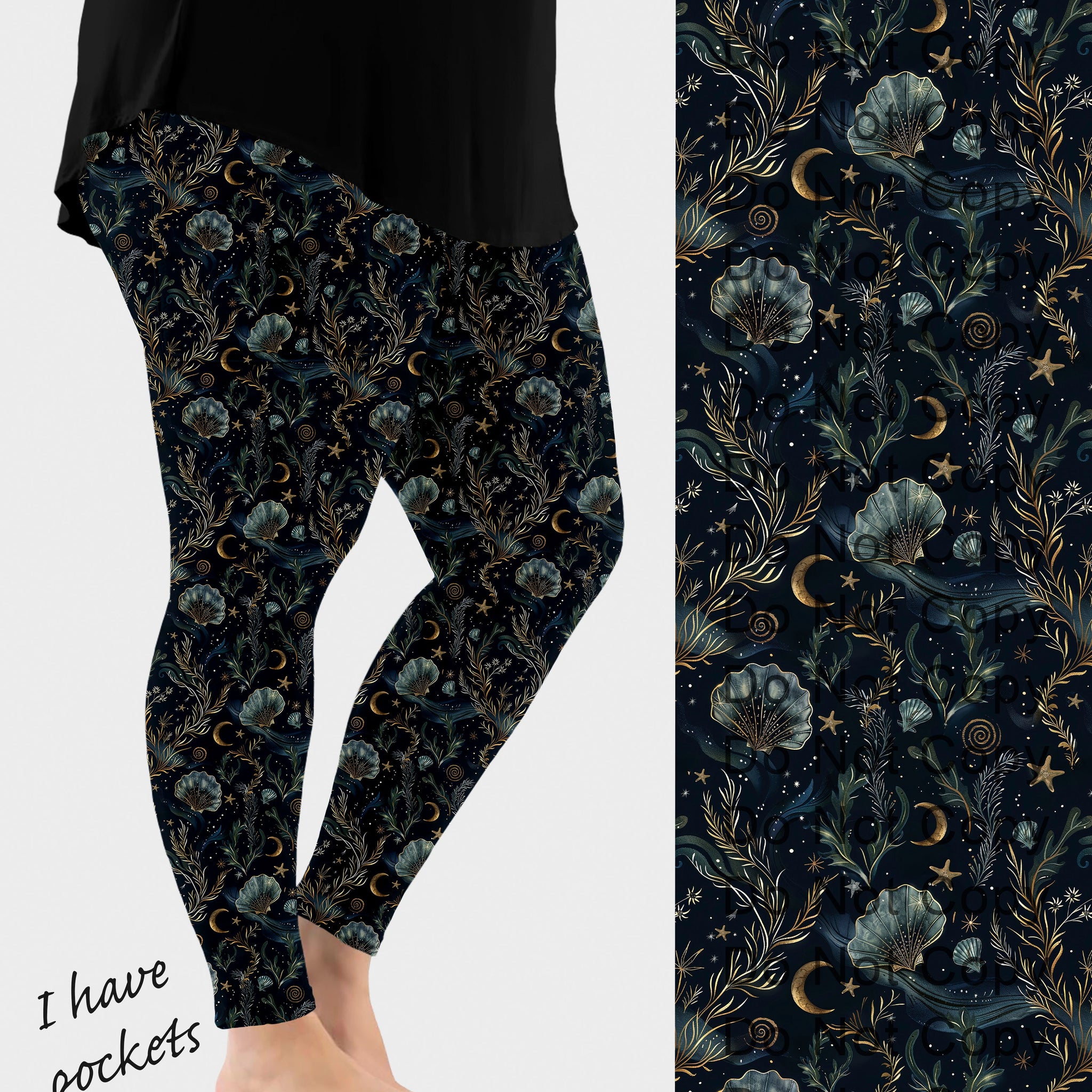 RTS - Celestial Sea Leggings w/ Pockets