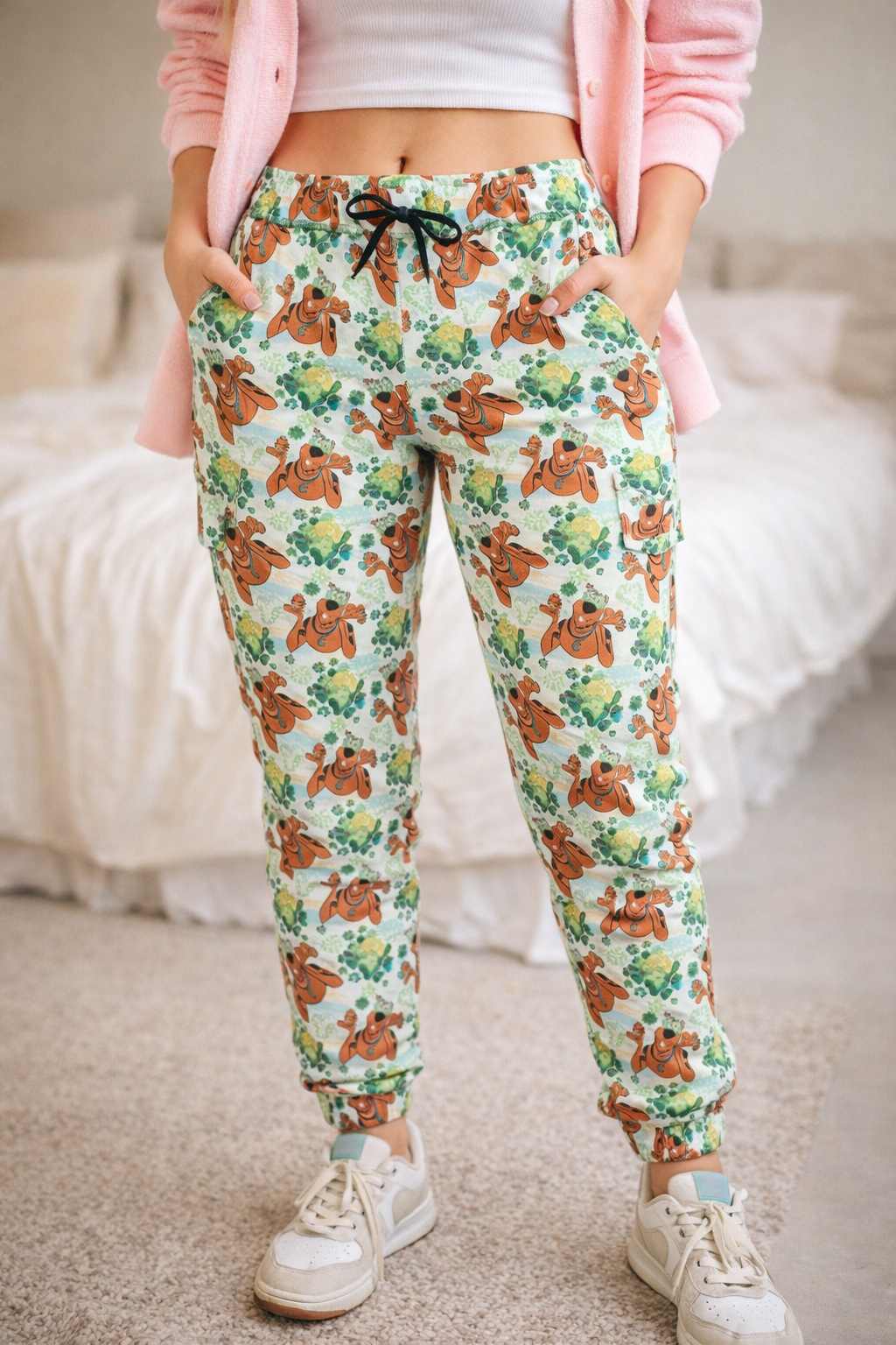 St. Patty Lucky Scooby Print Joggers w/ Pockets